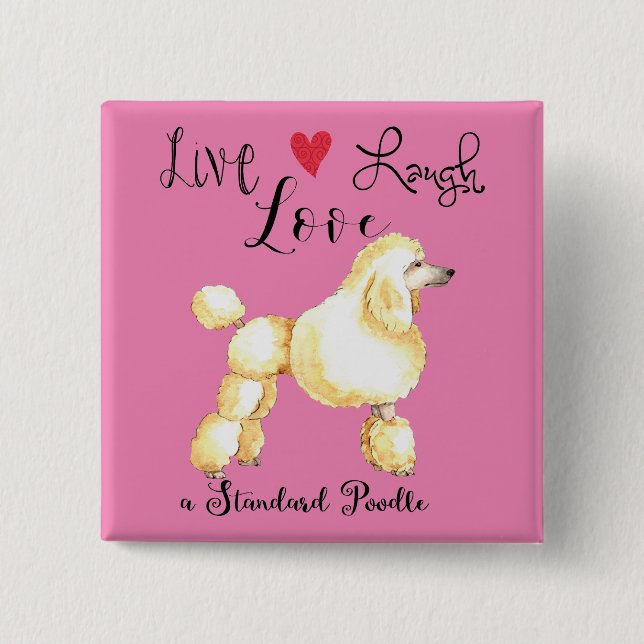 Chapa Cuadrada Live Lauder Love a Golden Retriever Button (Anverso)