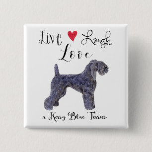 Chapa Cuadrada Live Laugh Love a Kerry Blue Terrier