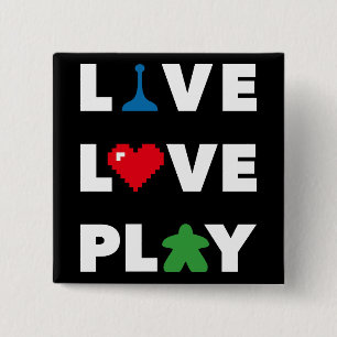 Chapa Cuadrada Live, Love, Play Black Pin