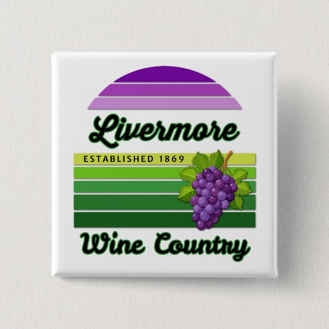 Chapa Cuadrada Livermore Wine Country Purple Green Stripes Grapes (Anverso)