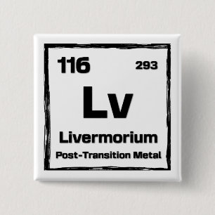 Chapa Cuadrada Livermorio (Lv) - Tabla Periódica de los Elementos