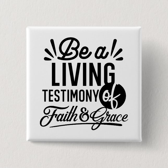 Chapa Cuadrada Living Testimony Bible Quote Christian Motivation (Anverso)