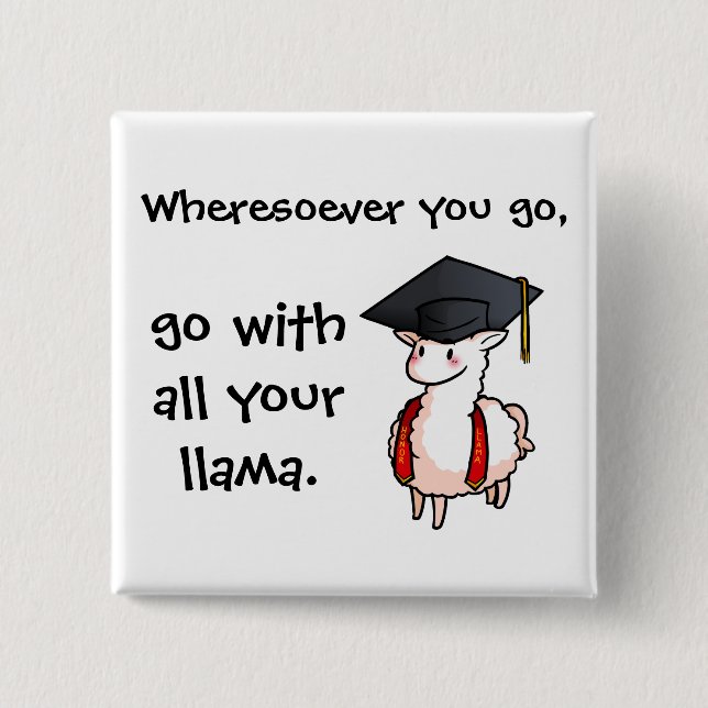 Chapa Cuadrada Llama de graduación (Anverso)