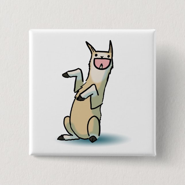 Chapa Cuadrada Llama feliz (Anverso)