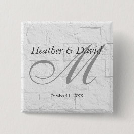 Chapa Cuadrada Llamada de pared de ladrillo Monograma de escritur