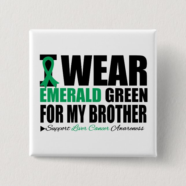 Chapa Cuadrada Llevo Cinta De Cáncer Hepático Para Mi Hermano (Anverso)