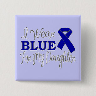 Chapa Cuadrada Llevo el azul para mi hija (Blue Ribbon)