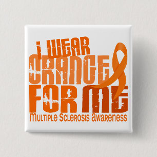 Chapa Cuadrada Llevo el naranja para mí ms de la esclerosis