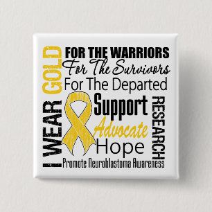 Chapa Cuadrada Llevo el tributo Neuroblastoma del collage de la