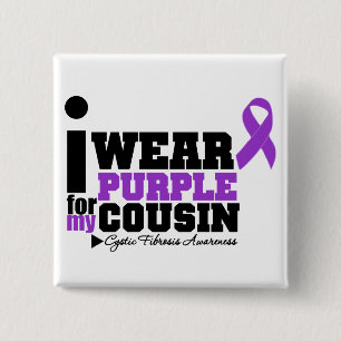 Chapa Cuadrada Llevo la púrpura para mi fibrosis quística del