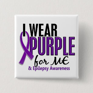 Chapa Cuadrada Llevo la púrpura para MÍ la epilepsia 10