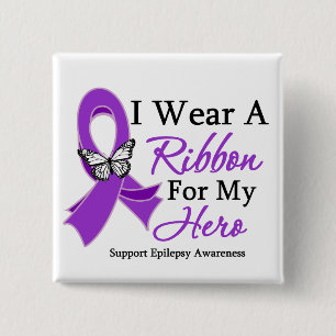 Chapa Cuadrada Llevo una cinta para mi epilepsia del HÉROE