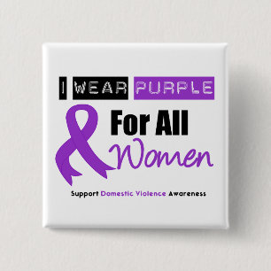 Chapa Cuadrada Llevo violencia en el hogar de mujeres púrpura de