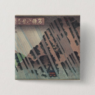 Chapa Cuadrada Lluvia de la noche en Oyama, c.1830