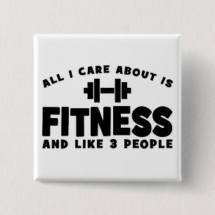 Chapa Cuadrada Lo Único Que Me Importa Es El Fitness - Gracioso F