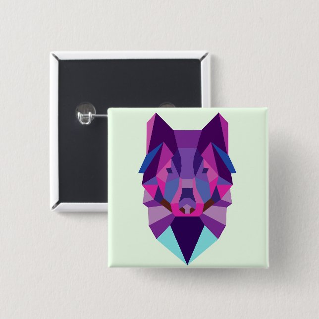 Chapa Cuadrada Lobo (Anverso y reverso)
