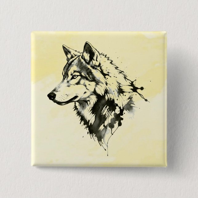 Chapa Cuadrada Lobo (Anverso)