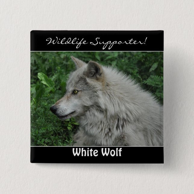 Chapa Cuadrada Lobo de la madera Gray Wolf Wild Animal (Anverso)