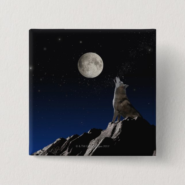 Chapa Cuadrada Lobo del grito (Anverso)