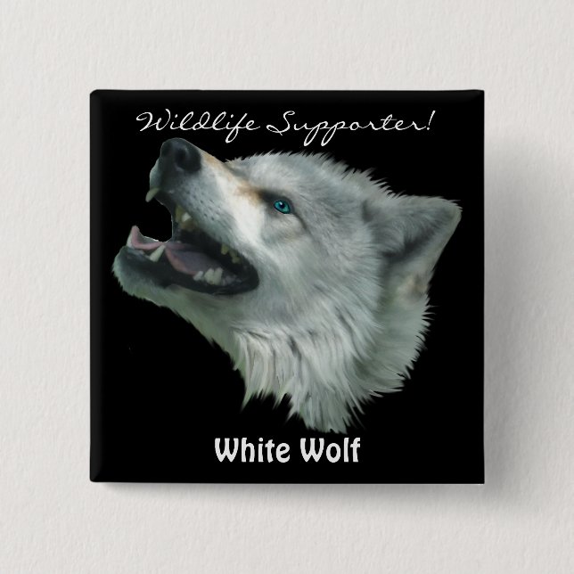 Chapa Cuadrada Lobo gris Lobo silvestre SPIRIT WOLF (Anverso)