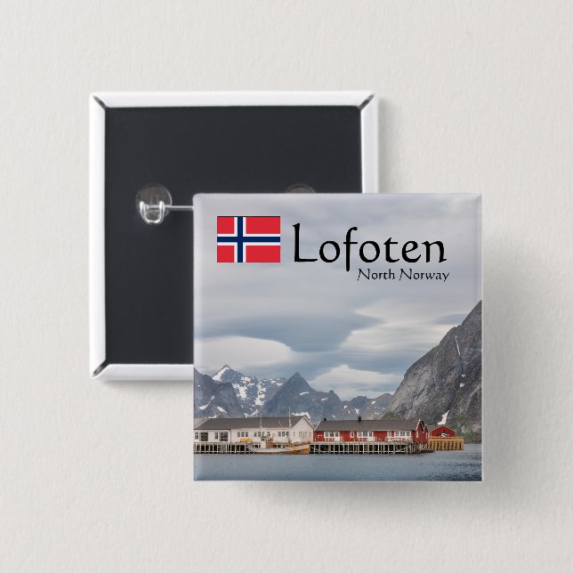 Chapa Cuadrada Lofoten Noruega (Anverso y reverso)