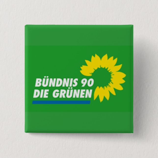 Chapa Cuadrada Logo de Bundis 90 Die Grunen (Anverso)