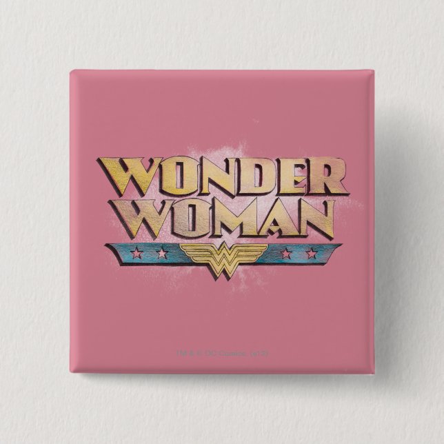 Chapa Cuadrada Logo de Wonder Woman Pencil (Anverso)