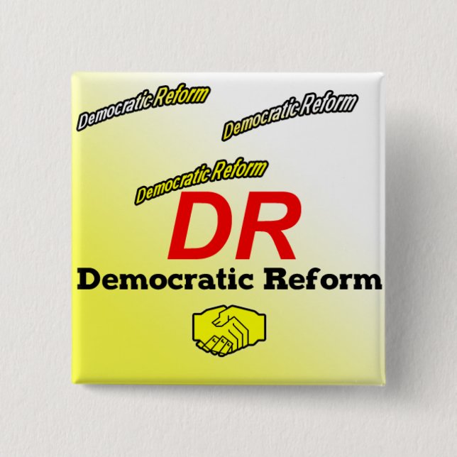 Chapa Cuadrada Logo del Fiesta de Reforma Democrática (Anverso)