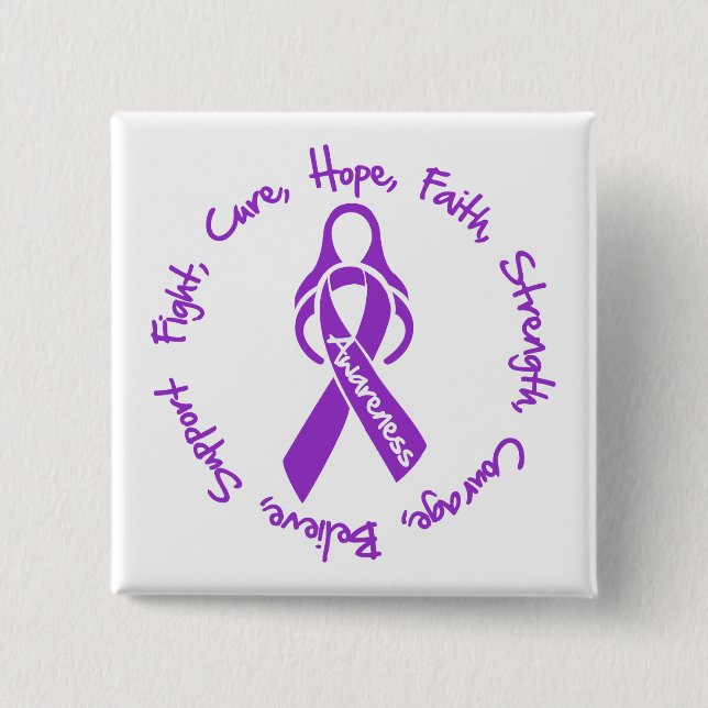 Chapa Cuadrada Logo Lupus Fight Cure Hope (Anverso)