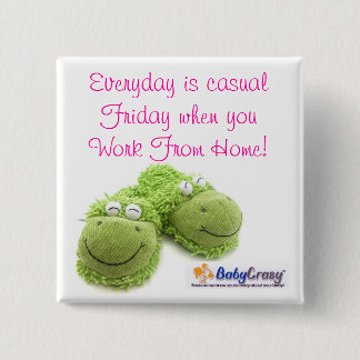 Chapa Cuadrada Logotipo de BabyCrazy, botón.