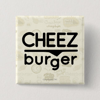 Chapa Cuadrada Logotipo de Cheezburger (negro)