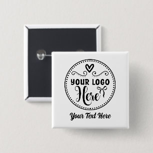 Chapa Cuadrada Logotipo de estilo personalizado Marca Personaliza