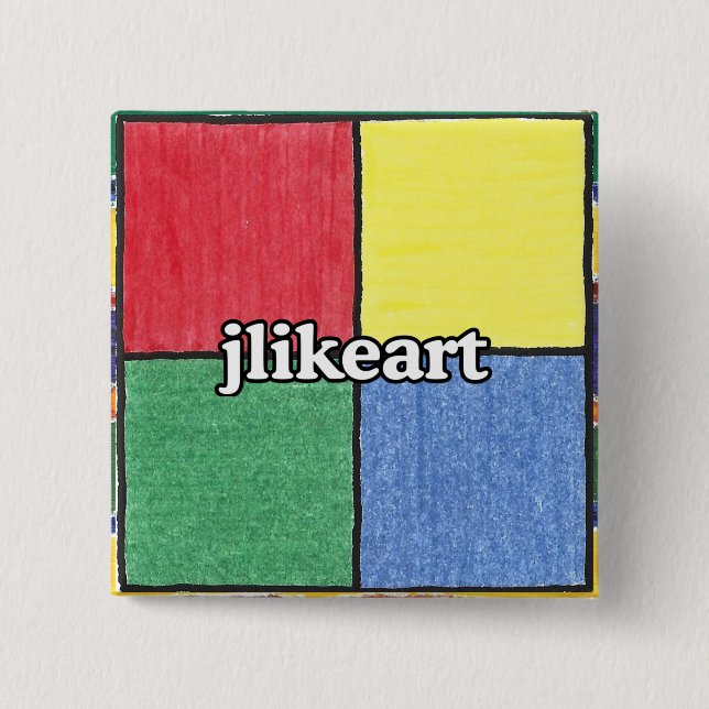 Chapa Cuadrada logotipo de jlikeart (Anverso)