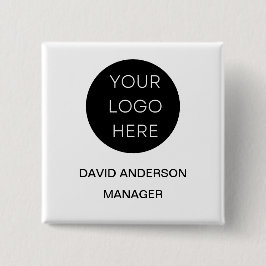 Chapa Cuadrada Logotipo de negocios personalizado Blanco moderno