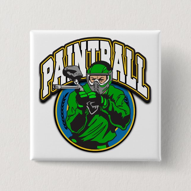 Chapa Cuadrada Logotipo de Paintball (Anverso)