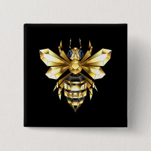 Chapa Cuadrada Logotipo de Relieve metalizado dorado falso poligo