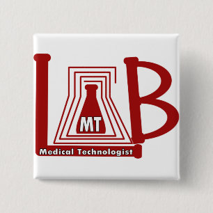 CHAPA CUADRADA LOGOTIPO LAB FLASK MT - TECNOLOGISTA MÉDICA