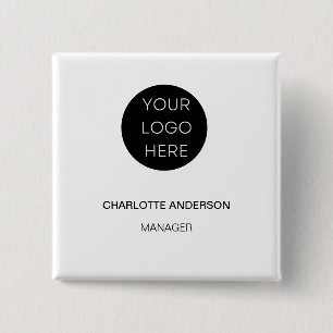Chapa Cuadrada Logotipo personalizado Blanco Minimalista moderno