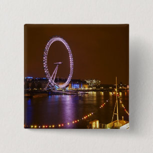 Chapa Cuadrada London Eye, río Támesis y luces desde