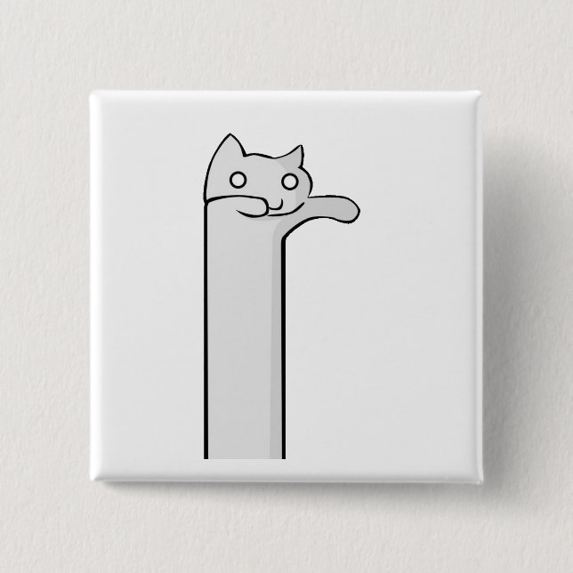 Chapa Cuadrada longcat cat minimalism animal (Anverso)