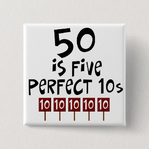 Chapa Cuadrada ¡los 50.os regalos de cumpleaños, 50 son 5 10s