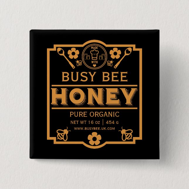 Chapa Cuadrada Los agricultores comercializan Honey Jar (Anverso)