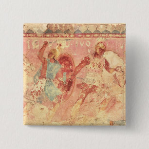 Chapa Cuadrada Los Amazonas que luchan a un guerrero griego