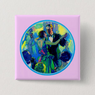 Chapa Cuadrada los años 20 señora y caballero en la sala de bai