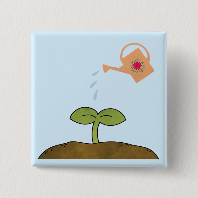 Chapa Cuadrada Los árboles de la planta del Día de la Tierra (Anverso)