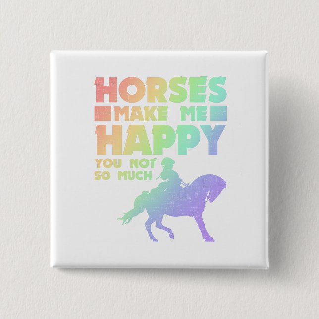 Chapa Cuadrada Los Caballos Amantes Me Hacen Feliz No Tanto (Anverso)