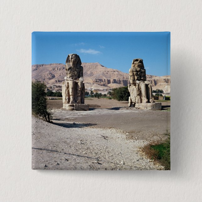 Chapa Cuadrada Los colosos de Memnon, estatuas de Amenhotep (Anverso)