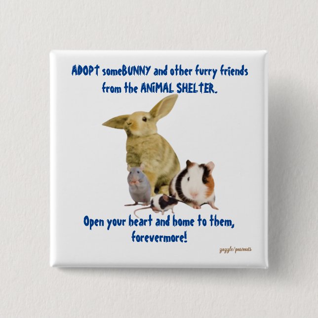 Chapa Cuadrada Los conejillos y otros peludos amigos necesitan ho (Anverso)