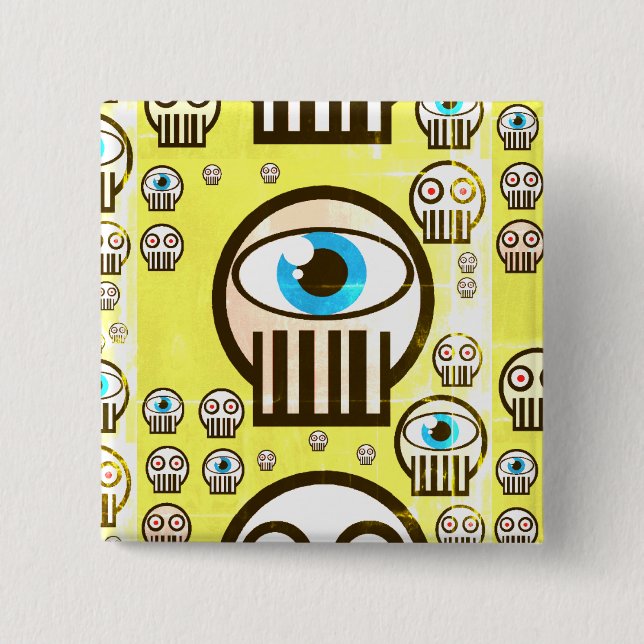 Chapa Cuadrada Los cráneos lindos del cráneo y del extranjero (Anverso)