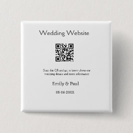 Chapa Cuadrada Los detalles del sitio web del boda scan QR añaden